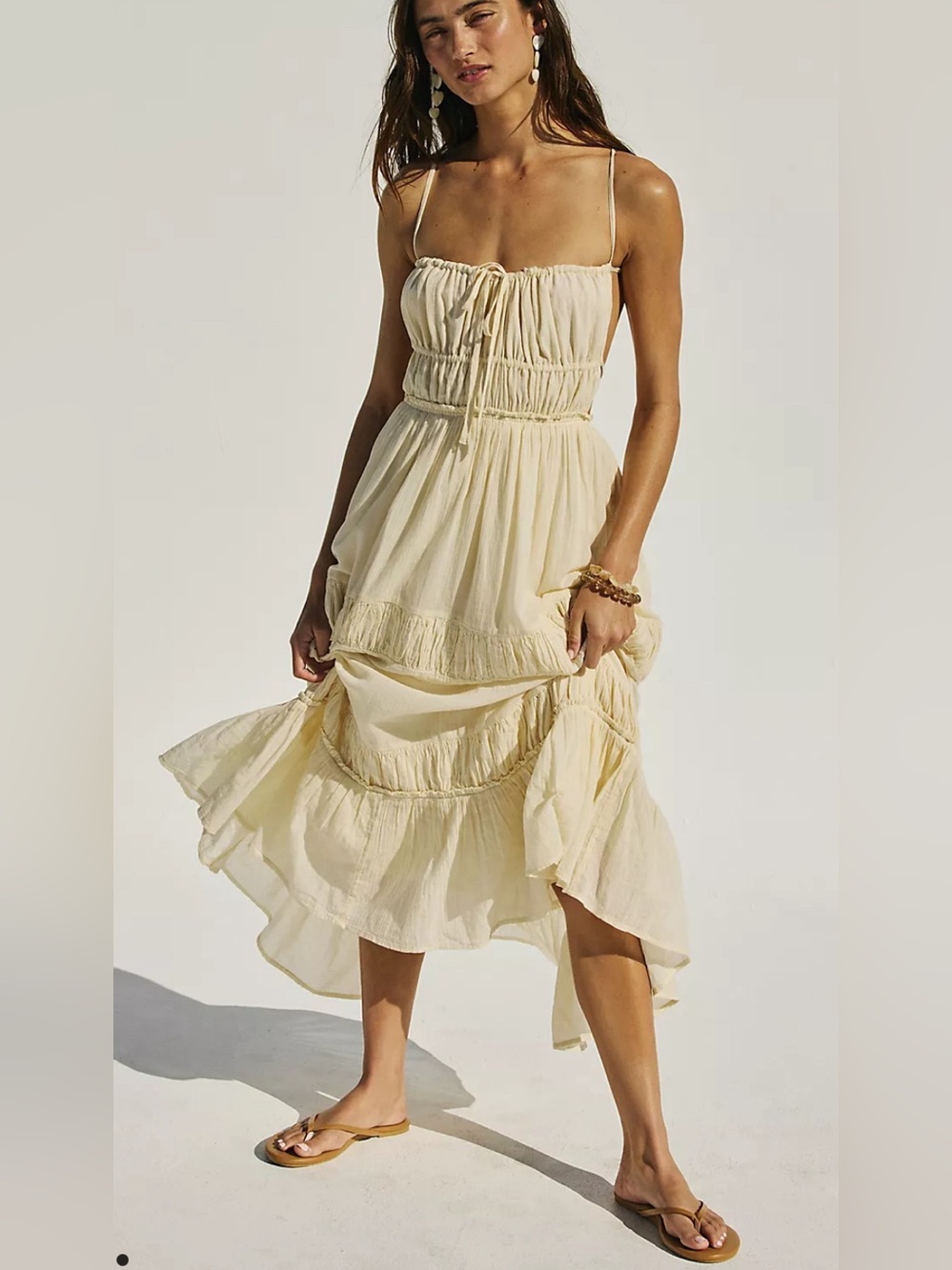 Free People Taking Sides Maxi Dress
color wet plaster - Picture 2 of 9